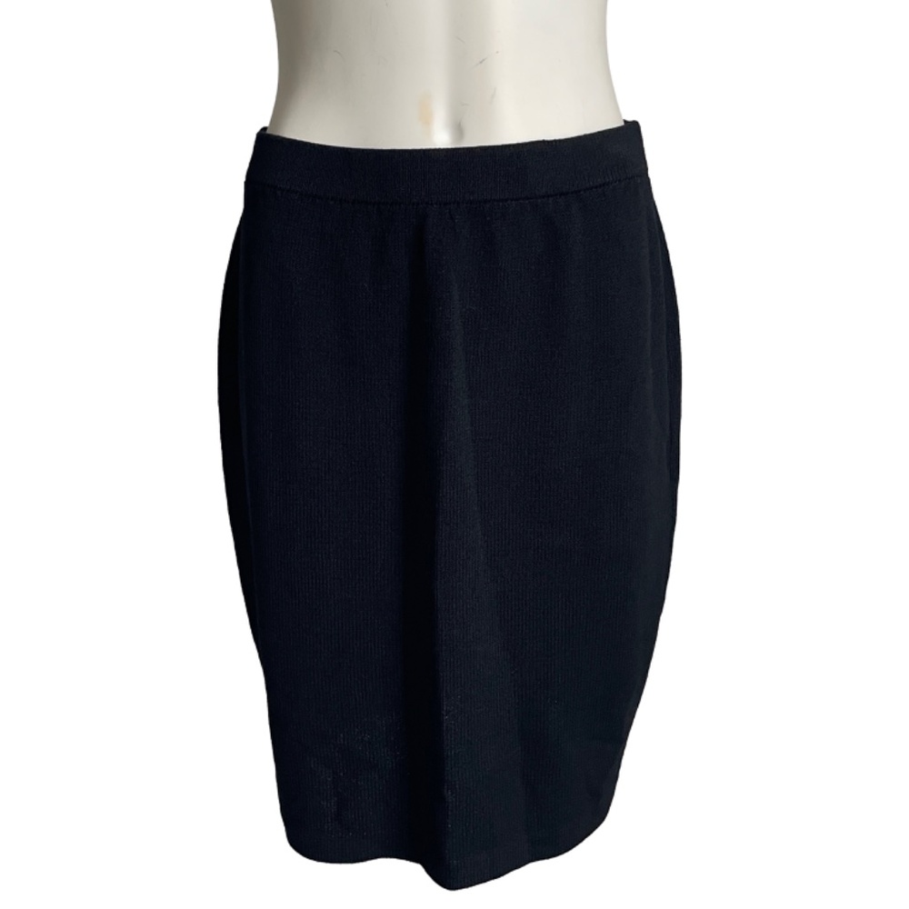 St John Skirt Black Knit Basics Retro Vintage 90s Size 8 Pencil Style
